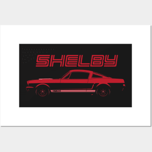 Red 1966 GT350 Shelby Mustang Posters and Art